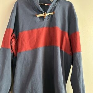 Orvis Blue and Red Pullover with Toggle Closure